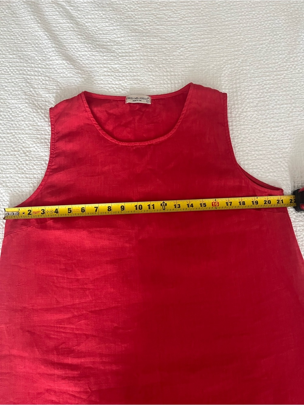 SOLD Terzo Millennio 100% Linen Dress w/ Eyelet Hem Detail - Made in Italy - Picture 9 of 9